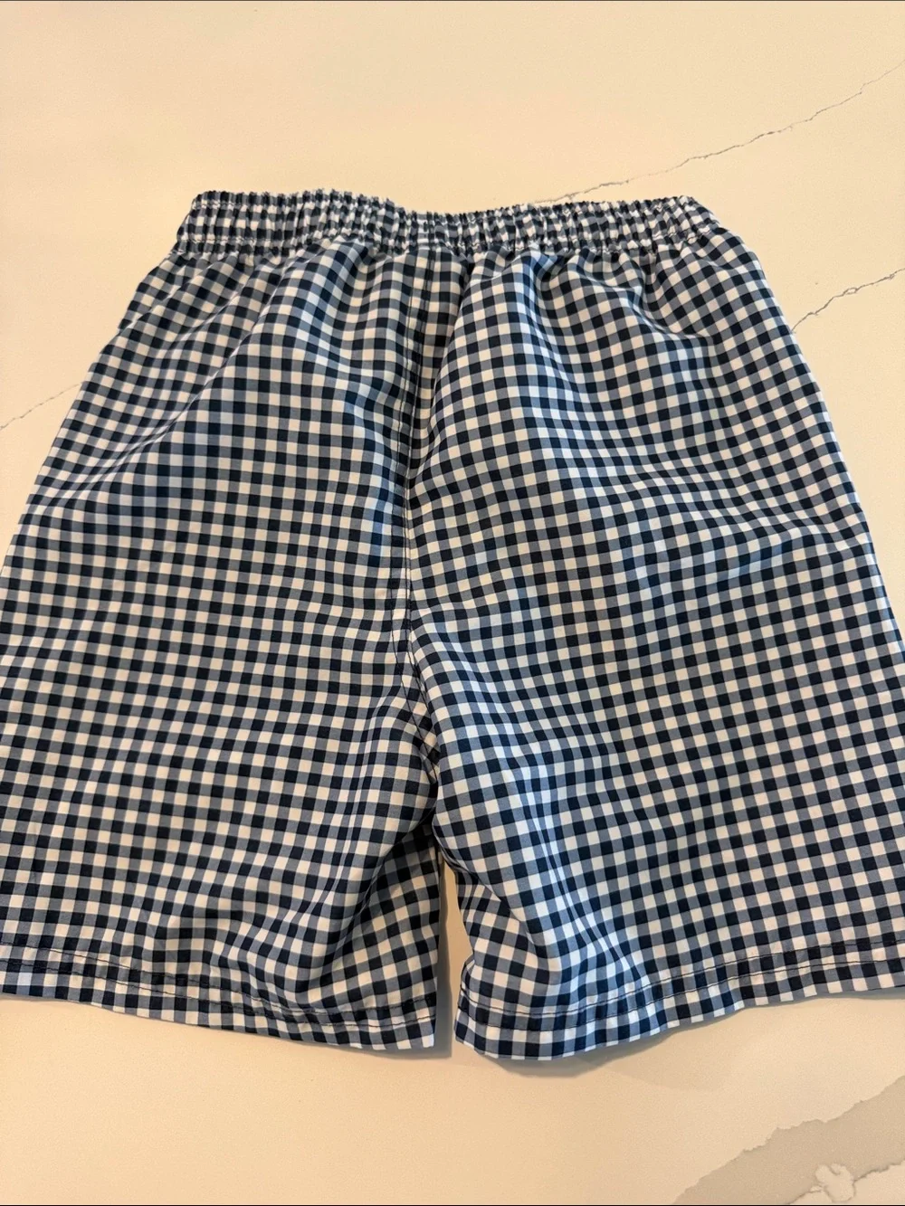 Rugged Butts Boys Navy & White Gingham Swim Shorts